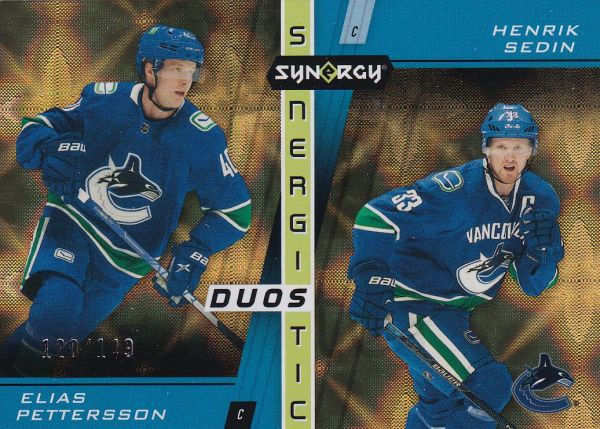insert karta PETTERSSON/SEDIN 21-22 Synergy Synergistic Duos Stars and Legends Gold /149